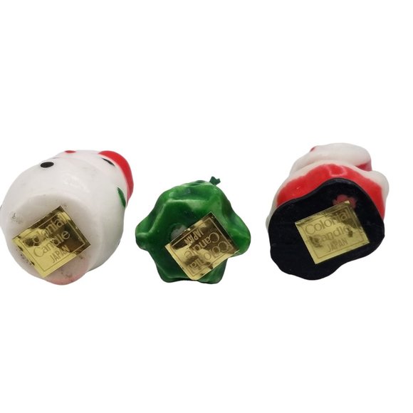 Vintage Christmas Candle Set Colonial Candles Santa Claus Snowman Christmas Tree - Picture 9 of 9